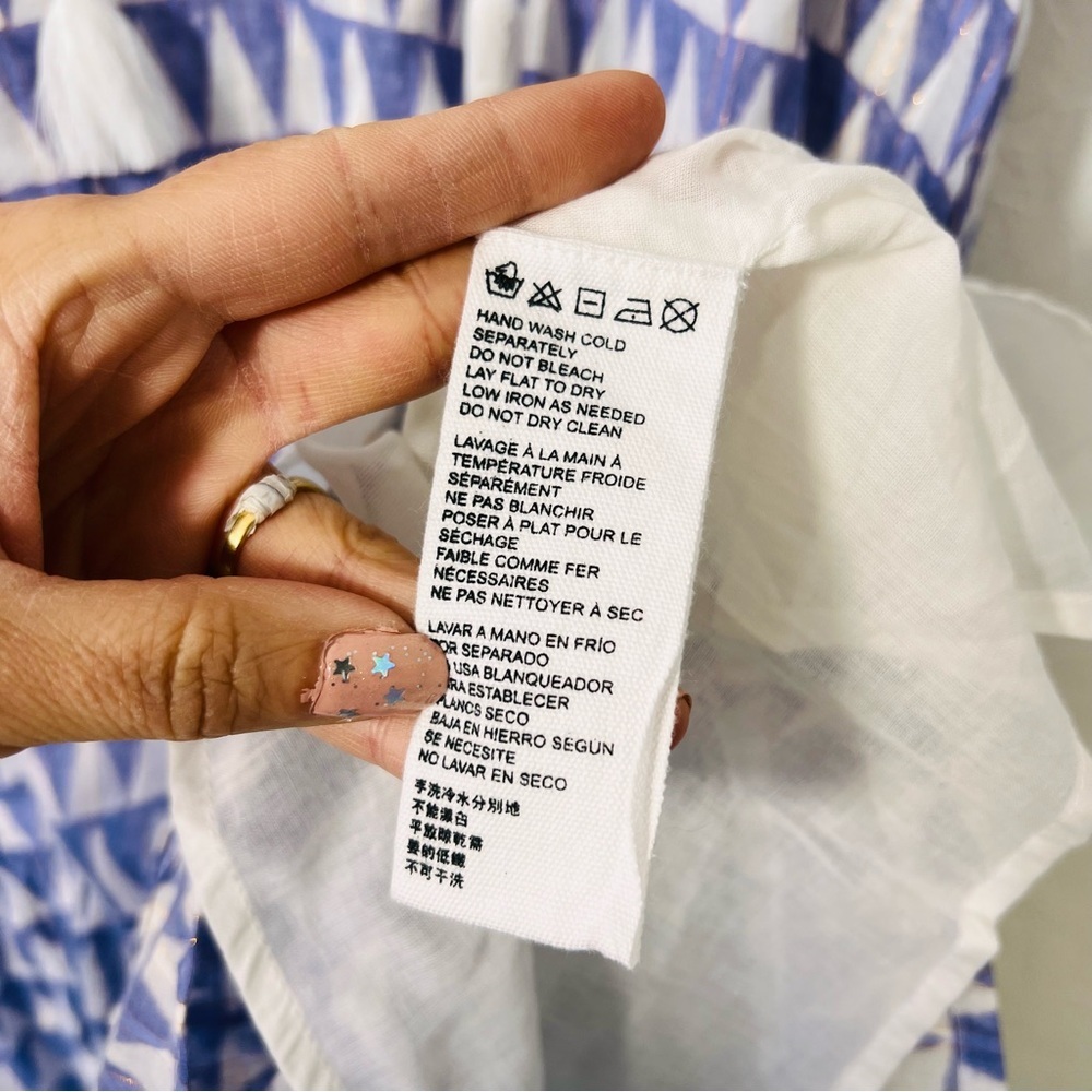 Cleobella Lavender & White Printed Flutter-Sleeve Tiered Dress - Picture 6 of 14